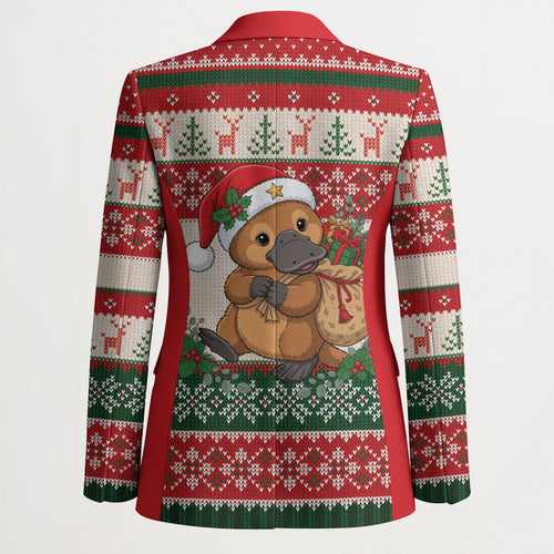 Aussie Platypus Christmas Blazer Festive Knitted Pattern Inspired
