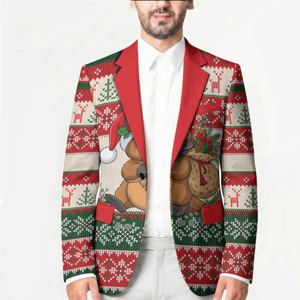 Aussie Platypus Christmas Blazer Festive Knitted Pattern Inspired