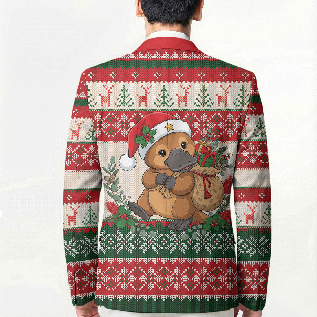 Aussie Platypus Christmas Blazer Festive Knitted Pattern Inspired