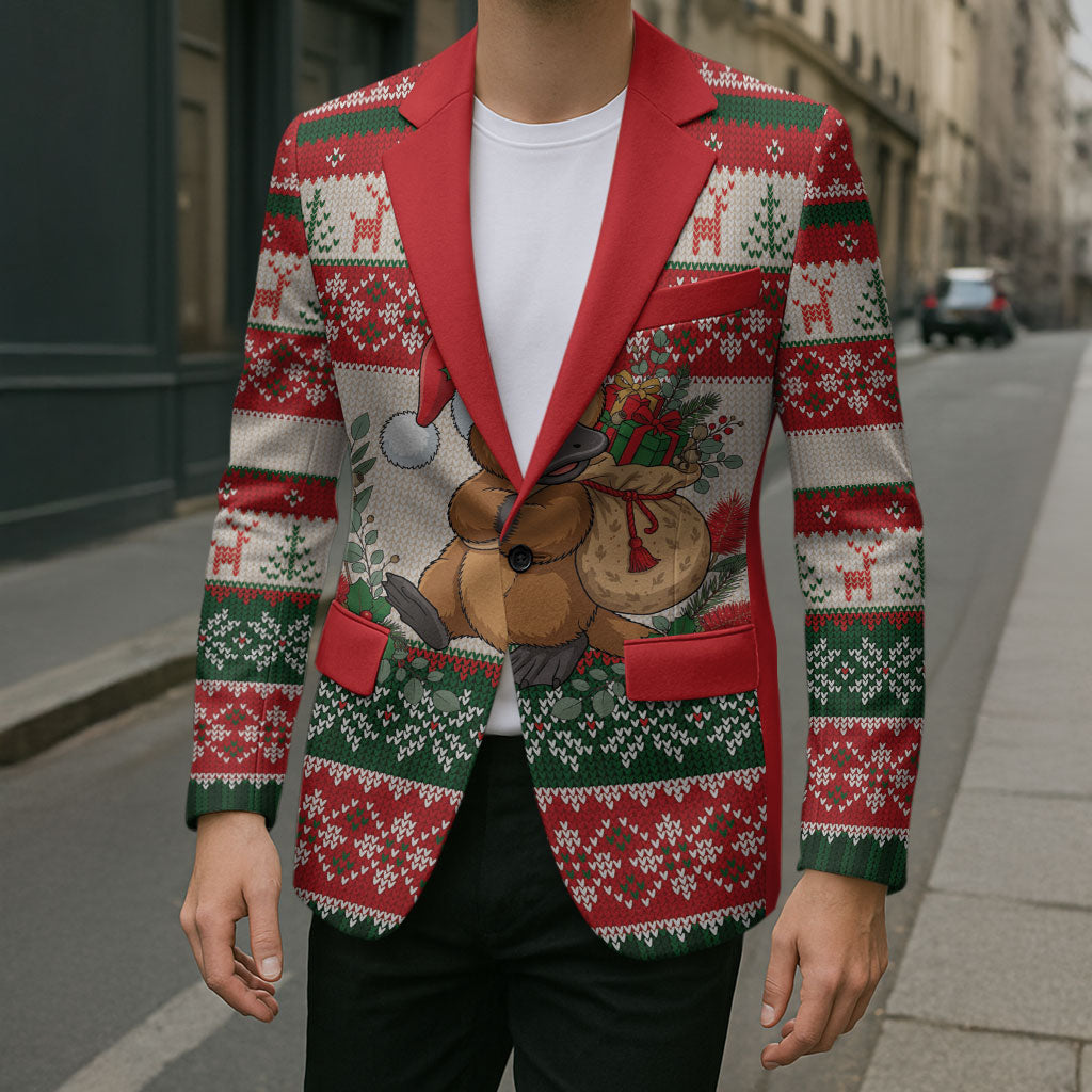 Aussie Platypus Christmas Blazer Festive Knitted Pattern Inspired