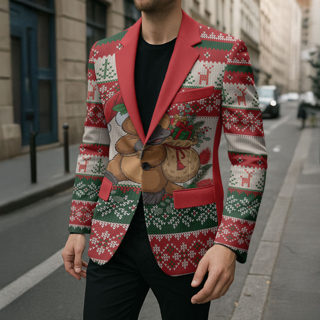Aussie Platypus Christmas Blazer Festive Knitted Pattern Inspired