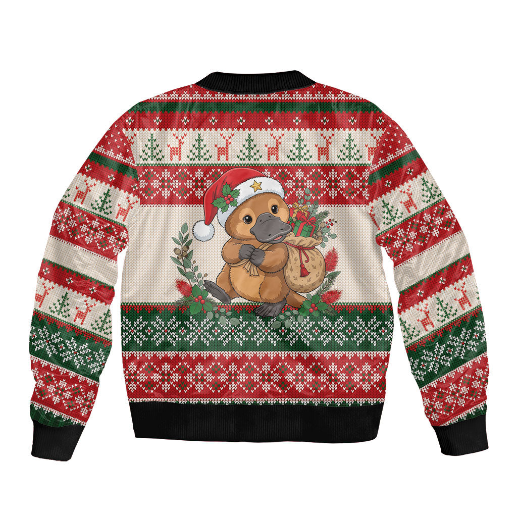 Aussie Platypus Christmas Bomber Jacket Festive Knitted Pattern Inspired