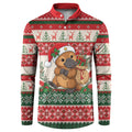 Aussie Platypus Christmas Button Sweatshirt Festive Knitted Pattern Inspired