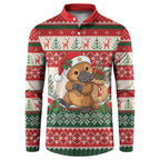 Aussie Platypus Christmas Button Sweatshirt Festive Knitted Pattern Inspired