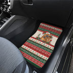 Aussie Platypus Christmas Car Mats Festive Knitted Pattern Inspired