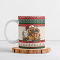 Aussie Platypus Christmas Ceramic Mug Festive Knitted Pattern Inspired