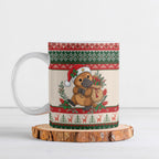 Aussie Platypus Christmas Ceramic Mug Festive Knitted Pattern Inspired