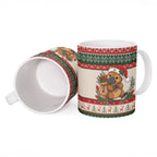 Aussie Platypus Christmas Ceramic Mug Festive Knitted Pattern Inspired