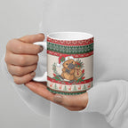 Aussie Platypus Christmas Ceramic Mug Festive Knitted Pattern Inspired
