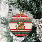 Aussie Platypus Christmas Ceramic Ornament Festive Knitted Pattern Inspired