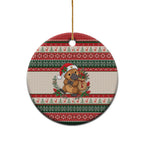 Aussie Platypus Christmas Ceramic Ornament Festive Knitted Pattern Inspired