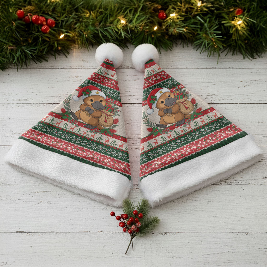 Aussie Platypus Christmas Santa Hat Festive Knitted Pattern Inspired