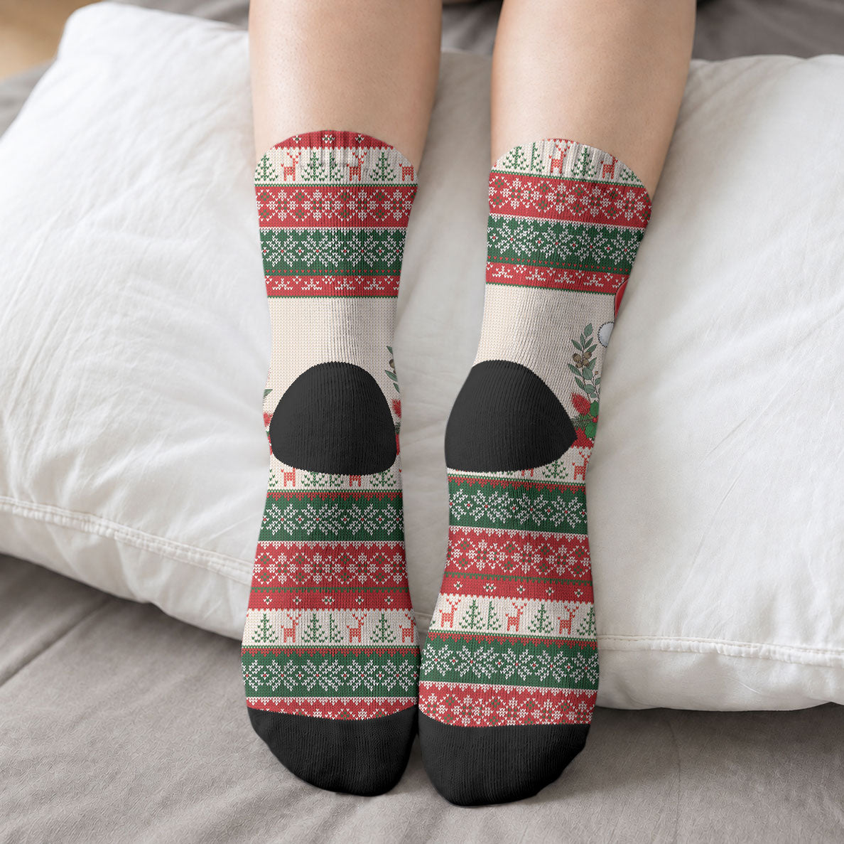 Aussie Platypus Christmas Crew Socks Festive Knitted Pattern Inspired