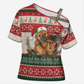 Aussie Platypus Christmas Cross Shoulder Shirt Festive Knitted Pattern Inspired