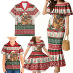 Aussie Platypus Christmas Family Matching Mermaid Dress and Hawaiian Shirt Festive Knitted Pattern Inspired