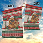 Aussie Platypus Christmas Garden Flag Festive Knitted Pattern Inspired