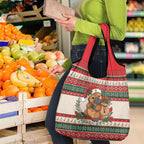 Aussie Platypus Christmas Grocery Bag Festive Knitted Pattern Inspired