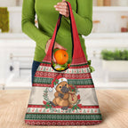 Aussie Platypus Christmas Grocery Bag Festive Knitted Pattern Inspired