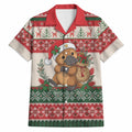 Aussie Platypus Christmas Hawaiian Shirt Festive Knitted Pattern Inspired