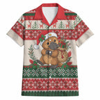 Aussie Platypus Christmas Hawaiian Shirt Festive Knitted Pattern Inspired