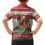 Aussie Platypus Christmas Hawaiian Shirt Festive Knitted Pattern Inspired