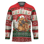 Aussie Platypus Christmas Hockey Jersey Festive Knitted Pattern Inspired