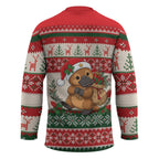 Aussie Platypus Christmas Hockey Jersey Festive Knitted Pattern Inspired