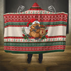 Aussie Platypus Christmas Hooded Blanket Festive Knitted Pattern Inspired