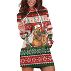 Aussie Platypus Christmas Hoodie Dress Festive Knitted Pattern Inspired