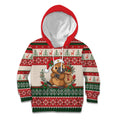 Aussie Platypus Christmas Kid Hoodie Festive Knitted Pattern Inspired