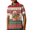 Aussie Platypus Christmas Kid Polo Shirt Festive Knitted Pattern Inspired