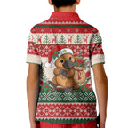 Aussie Platypus Christmas Kid Polo Shirt Festive Knitted Pattern Inspired