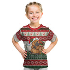 Aussie Platypus Christmas Kid T Shirt Festive Knitted Pattern Inspired