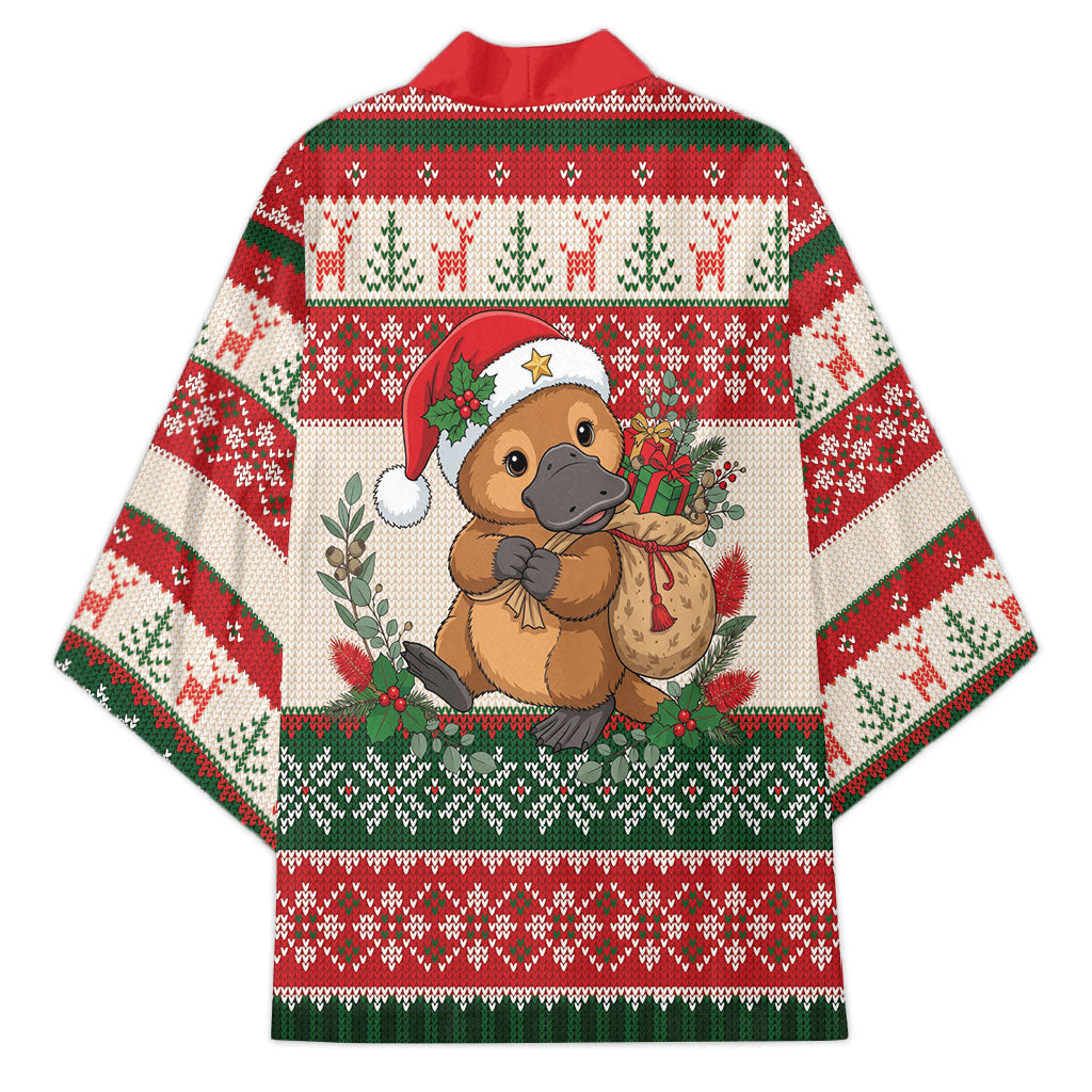 Aussie Platypus Christmas Kimono Festive Knitted Pattern Inspired