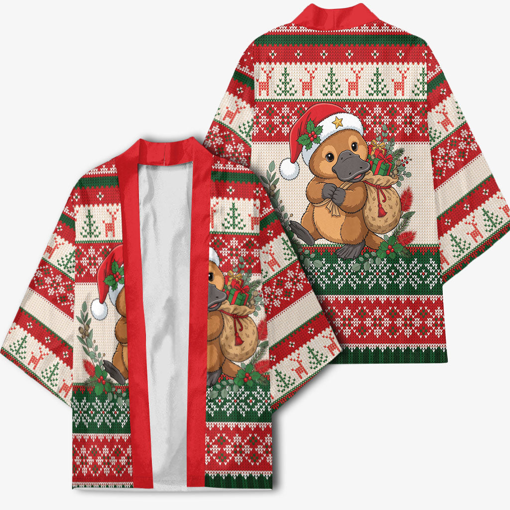 Aussie Platypus Christmas Kimono Festive Knitted Pattern Inspired
