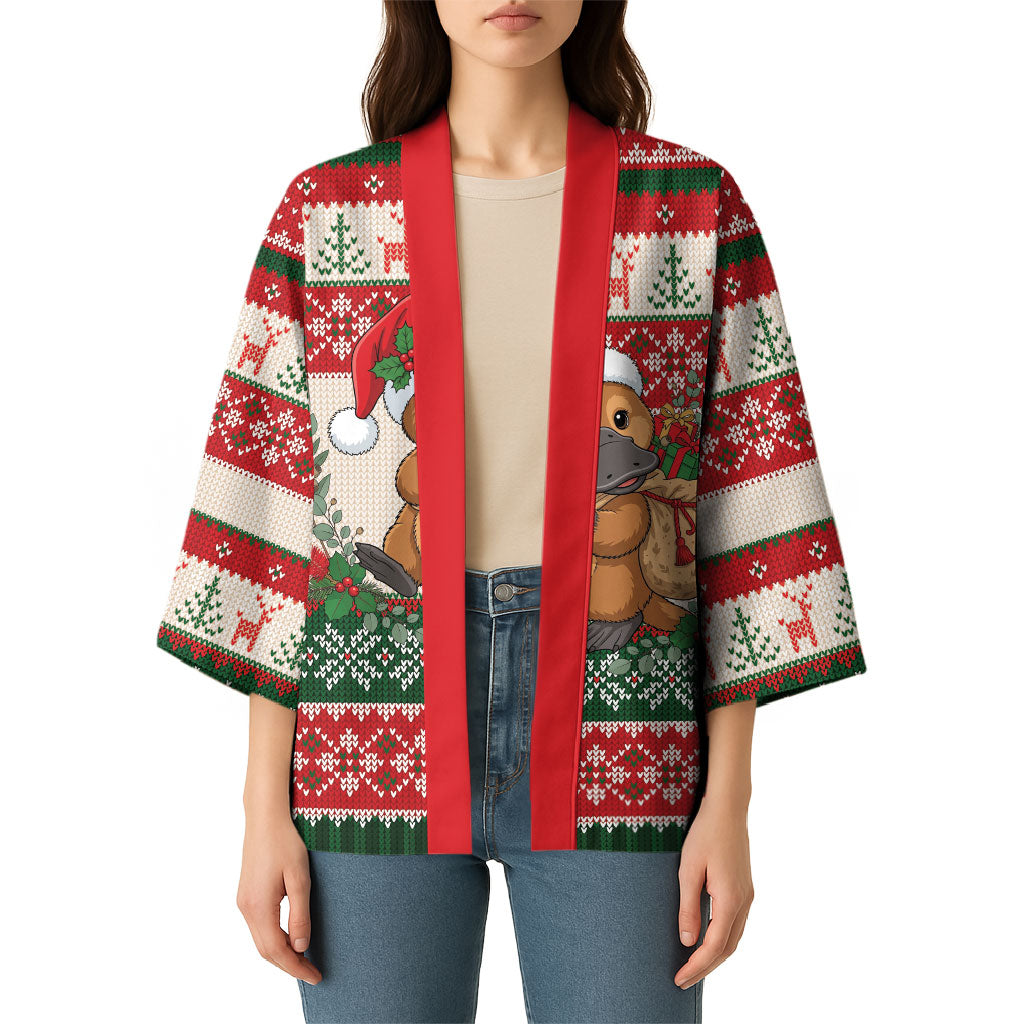 Aussie Platypus Christmas Kimono Festive Knitted Pattern Inspired