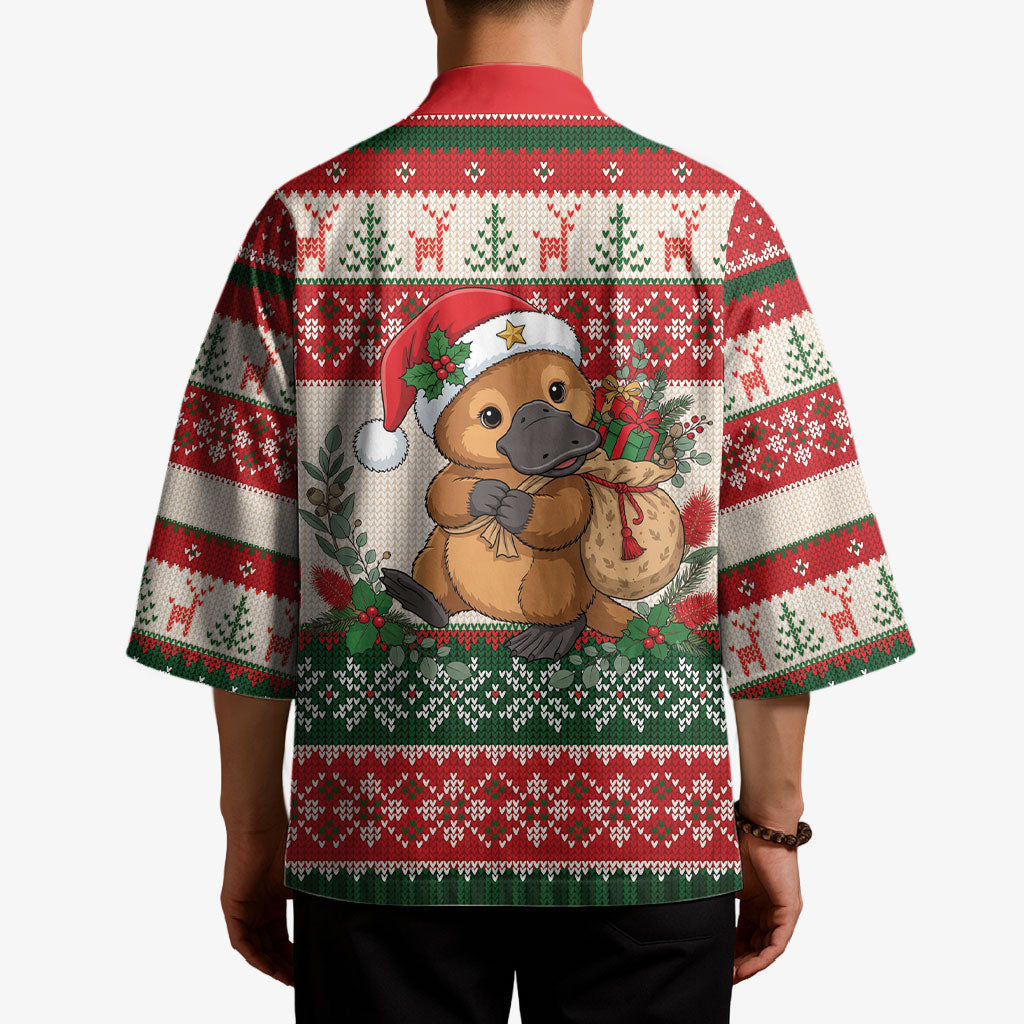 Aussie Platypus Christmas Kimono Festive Knitted Pattern Inspired