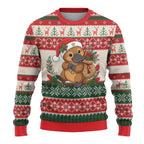 Aussie Platypus Christmas Ugly Christmas Sweater Festive Knitted Pattern Inspired