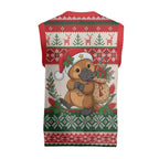 Aussie Platypus Christmas Knitted V-Neck Vest Festive Knitted Pattern Inspired