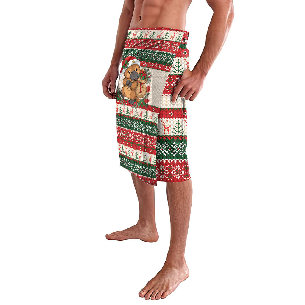Aussie Platypus Christmas Lavalava Festive Knitted Pattern Inspired