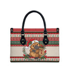 Aussie Platypus Christmas Leather Bag Festive Knitted Pattern Inspired