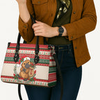 Aussie Platypus Christmas Leather Bag Festive Knitted Pattern Inspired