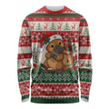 Aussie Platypus Christmas Long Sleeve Shirt Festive Knitted Pattern Inspired