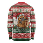 Aussie Platypus Christmas Long Sleeve Shirt Festive Knitted Pattern Inspired