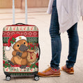 Aussie Platypus Christmas Luggage Cover Festive Knitted Pattern Inspired