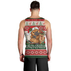 Aussie Platypus Christmas Men Tank Top Festive Knitted Pattern Inspired