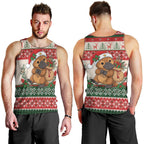 Aussie Platypus Christmas Men Tank Top Festive Knitted Pattern Inspired