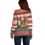 Aussie Platypus Christmas Off Shoulder Sweater Festive Knitted Pattern Inspired