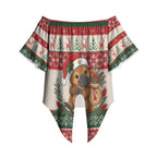 Aussie Platypus Christmas Off Shoulder Wrap Waist Top Festive Knitted Pattern Inspired