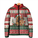 Aussie Platypus Christmas Padded Jacket Festive Knitted Pattern Inspired